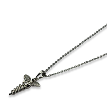 Load image into Gallery viewer, Silver Diamond Caduceus Necklace
