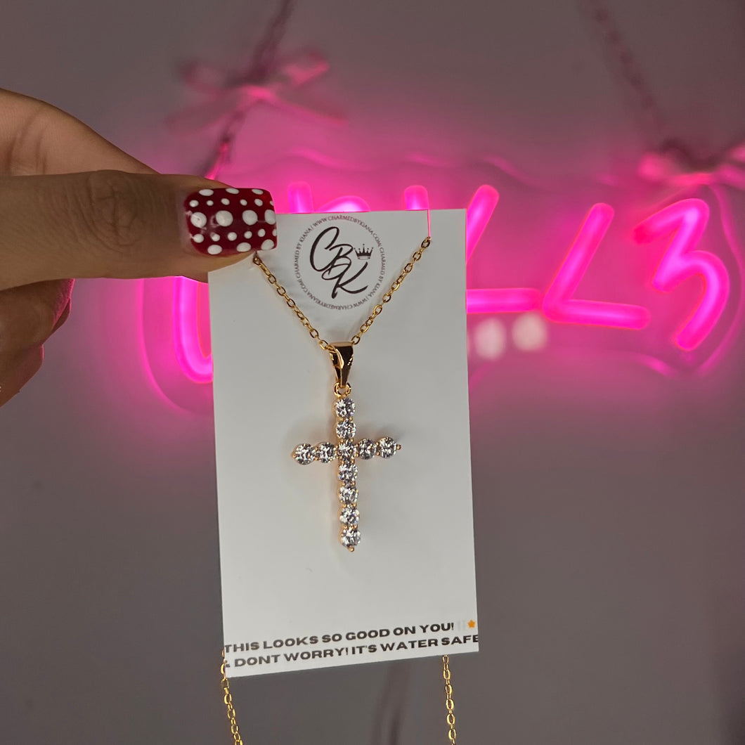 Gold Diamond Cross Necklace