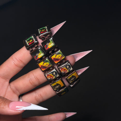 Brown Bob Marley Beaded Bracelet
