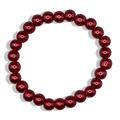 Red 6MM Pearl Basic Beaded Bracelet