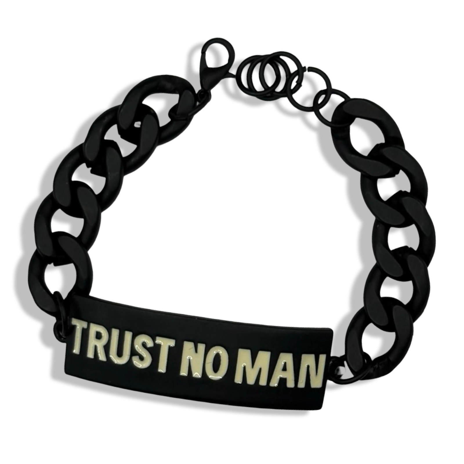 Black & White Trust No Man Tennis Bracelet