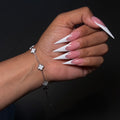 Silver & White Mini Lucky Gal Klover Bracelet