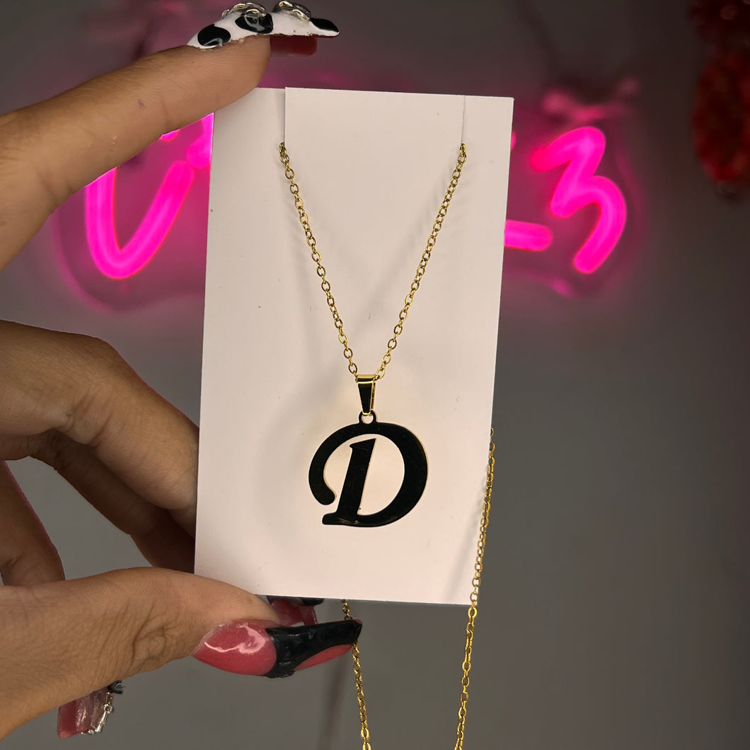 Gold D Initial Necklace