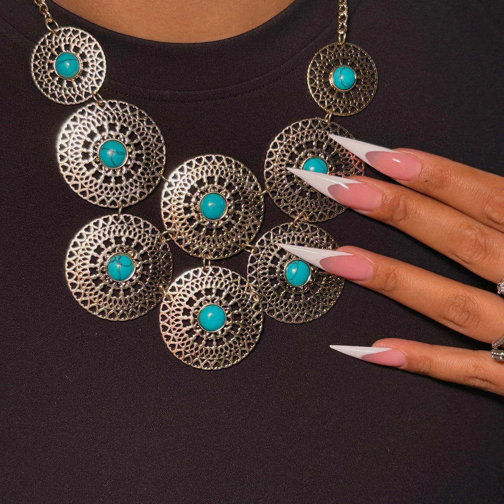 Gold Oceana Turquoise Statement Necklace