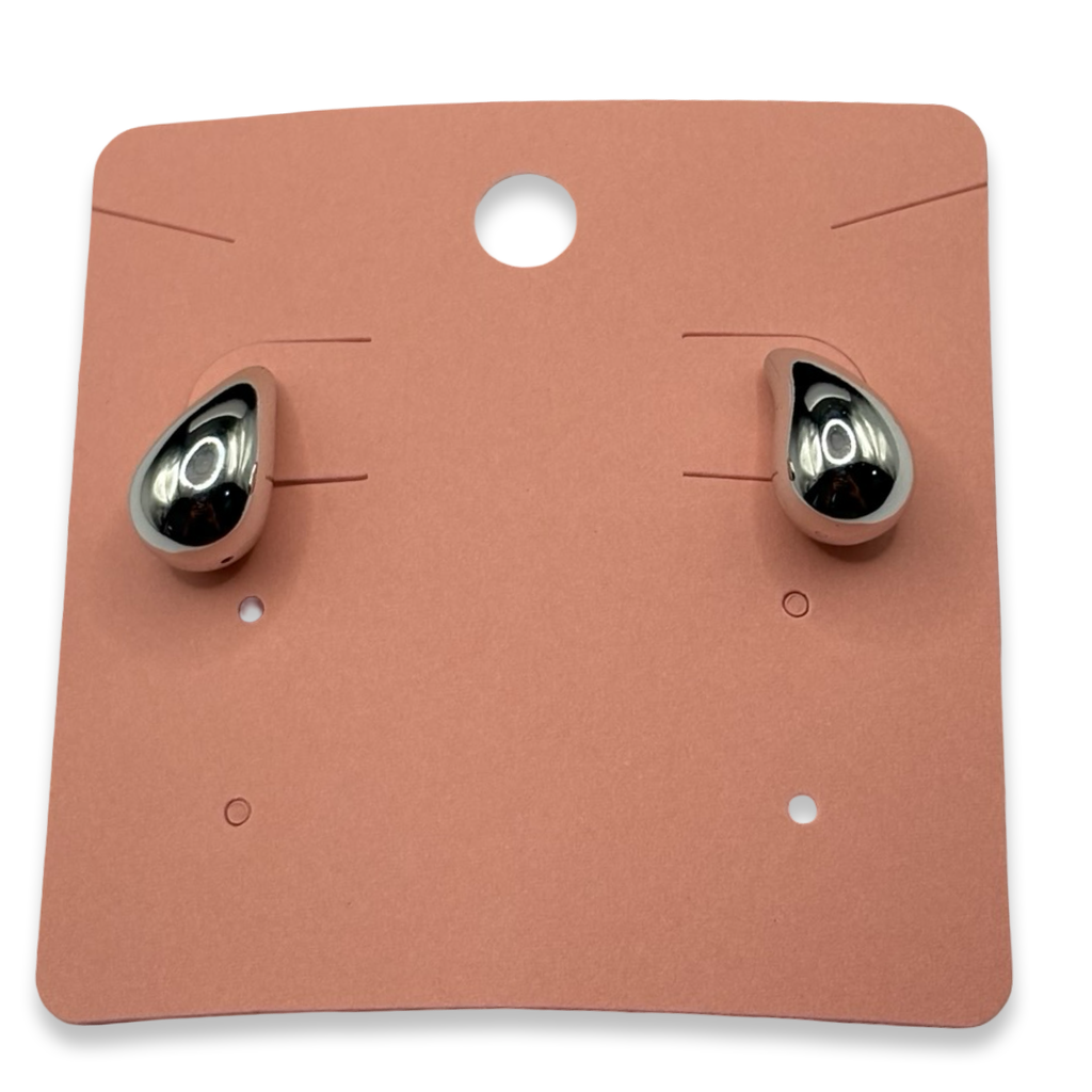 Silver Blur Stud Earrings