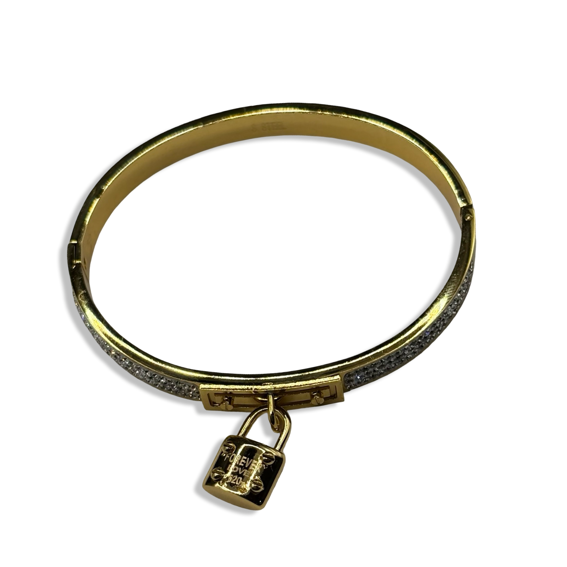 Gold Forever Love Lock Bangle