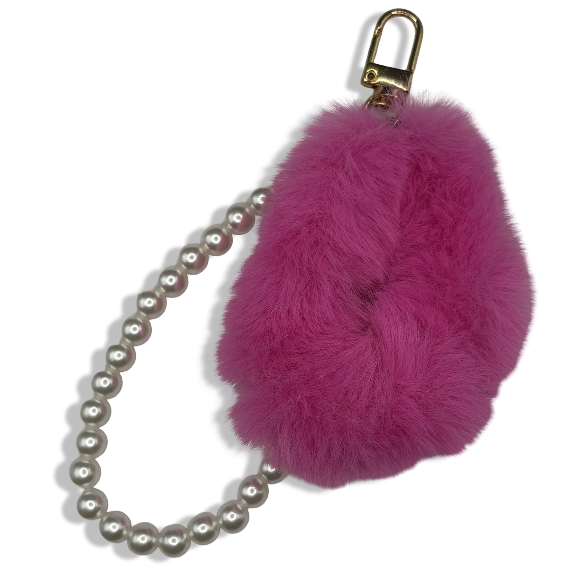 Pink Fluffy Pearlita Purse Charm