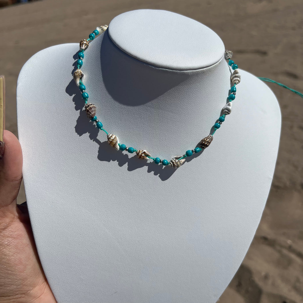 Mint Adjustable Seashell Necklace