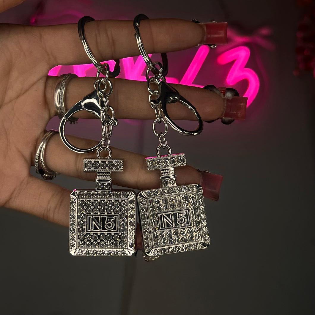 Silver Large Perfume Keychain/Purse Charm