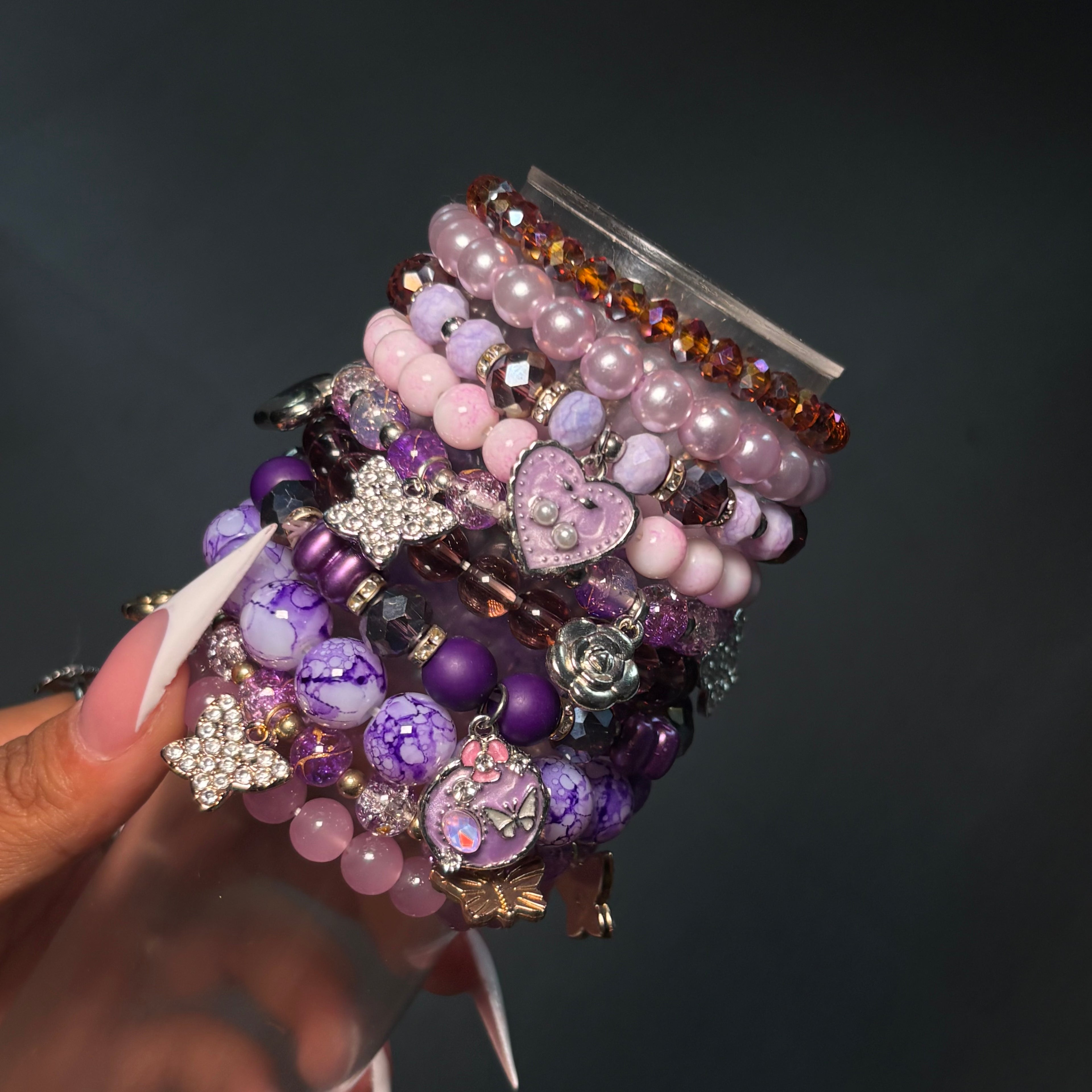Purple 💟 10PC Beaded Mega Stack