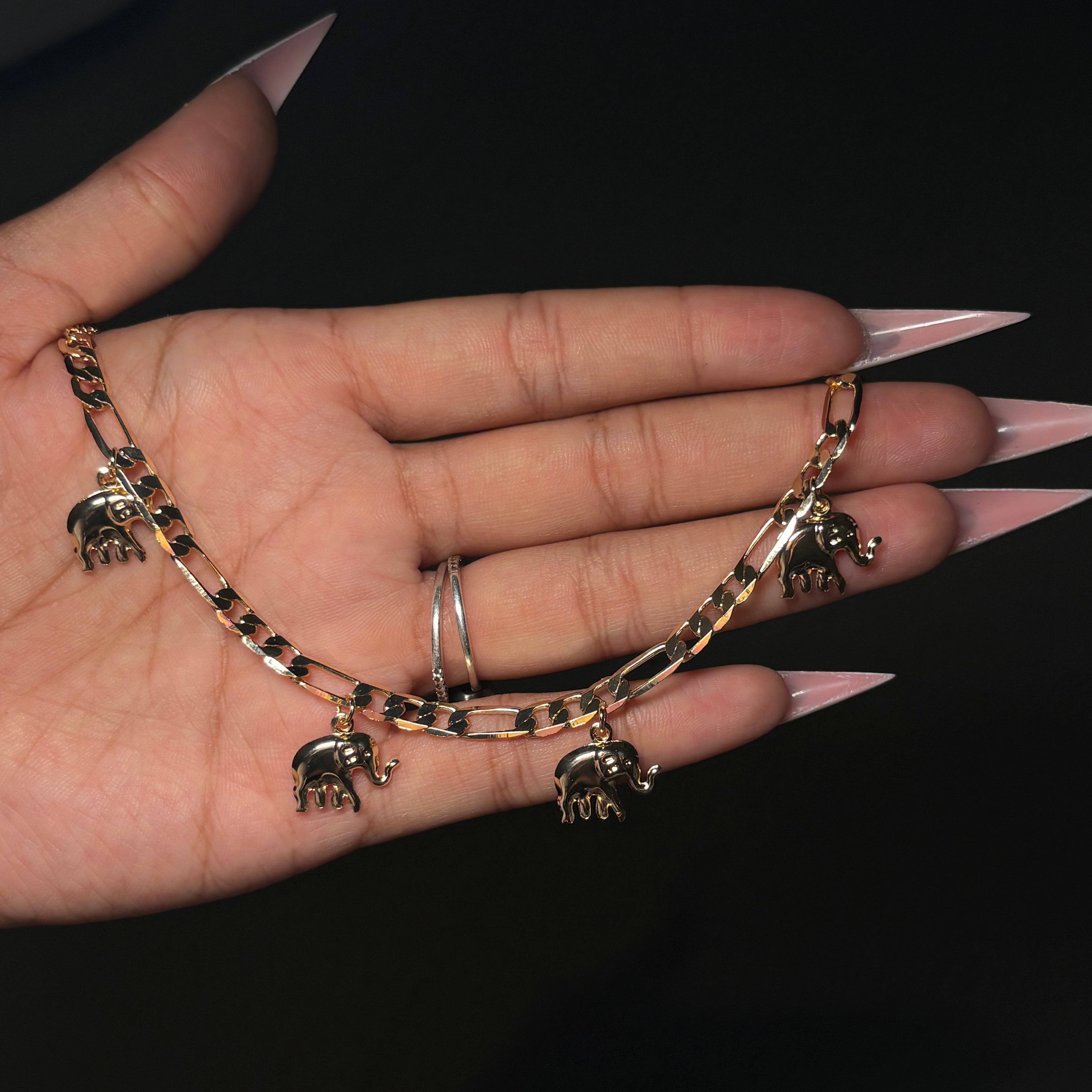 Gold Elephant Dangle Anklet