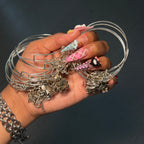 Silver 2 PC Basic Bangles (Randomized Charms!!)