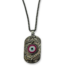 Load image into Gallery viewer, Silver &amp; Pink EE Necklace 20in
