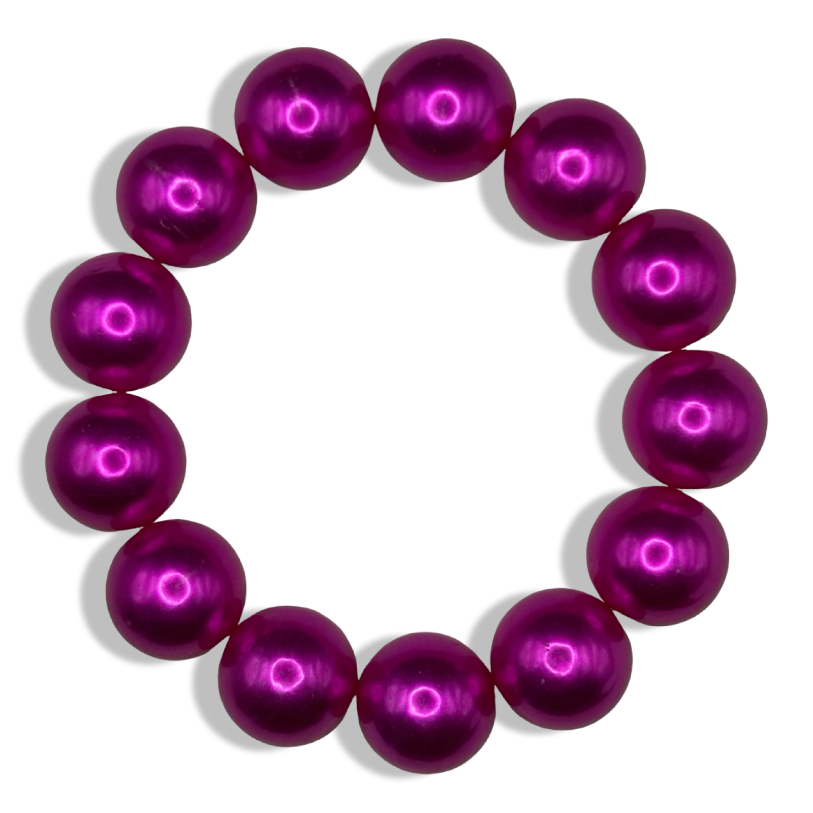 Hot Pink JUMBO Pearl Basic Beaded Bracelet