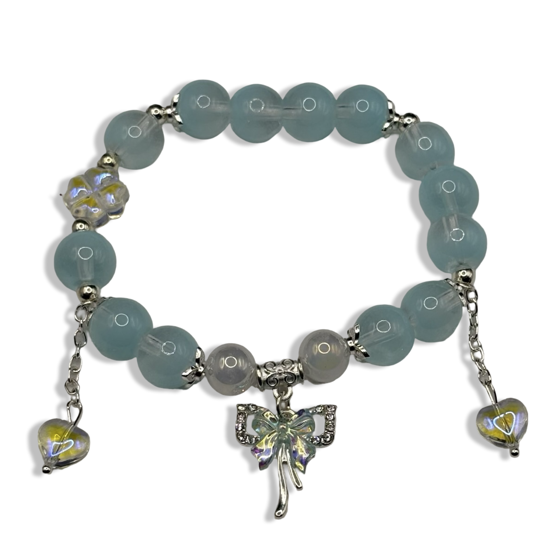 Blues Bows n Buterflies Beaded Bracelet