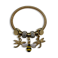 Gold Bumble Bee Spring Charm Bracelet