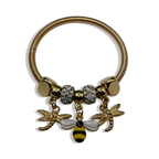 Gold Bumble Bee Spring Charm Bracelet
