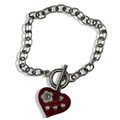 Red & Silver Sweetheart Candy Locket Bracelet