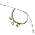 White n Gold 3 Hearts Adjustable String Bracelet