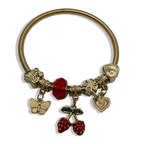 Gold Very Berry Spring Charm Bracelet