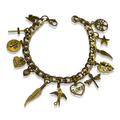 Gold Spring Girlie Cuban Charm Bracelet