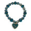 Blue & Gold Cherry Luver Beaded Braceler