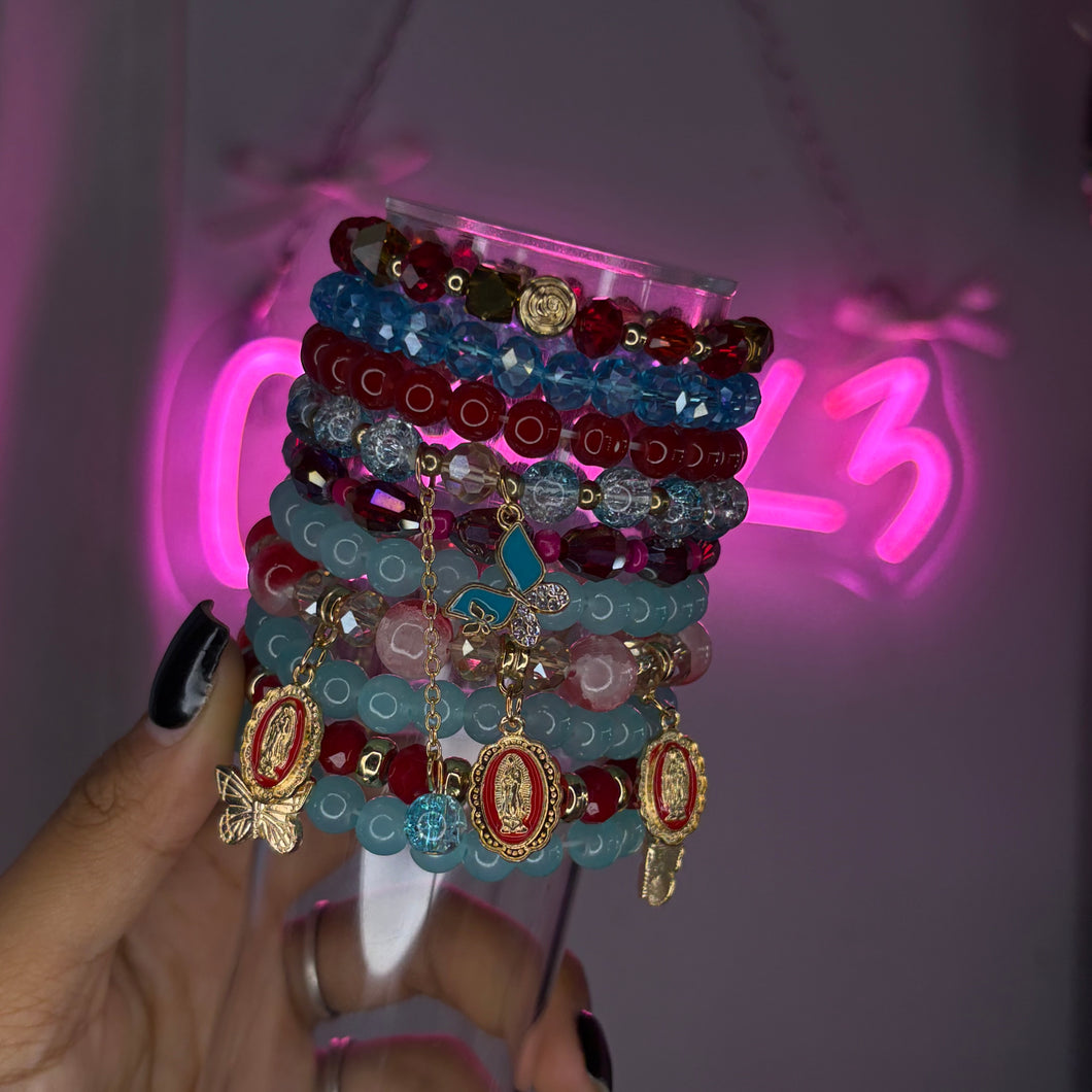 Ruby Trollman ❤️‍🔥🩵 10PC Meg Stack (Beaded Bracelet Set)