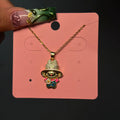 Gold & Pink Flower Bubu Necklace