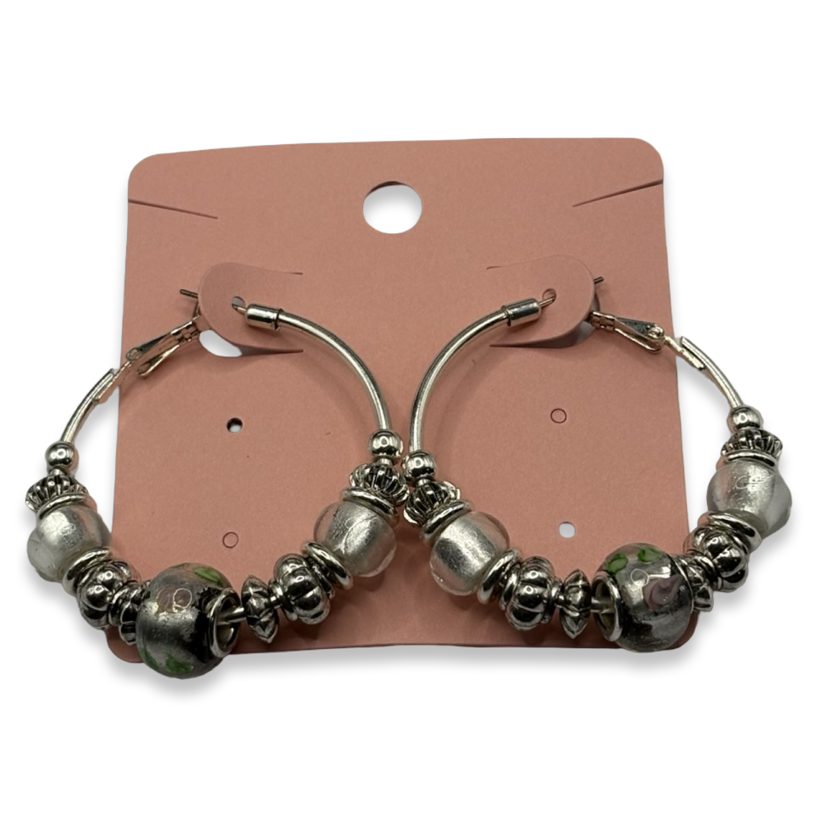 Silver & White Charm Girlie Earrings