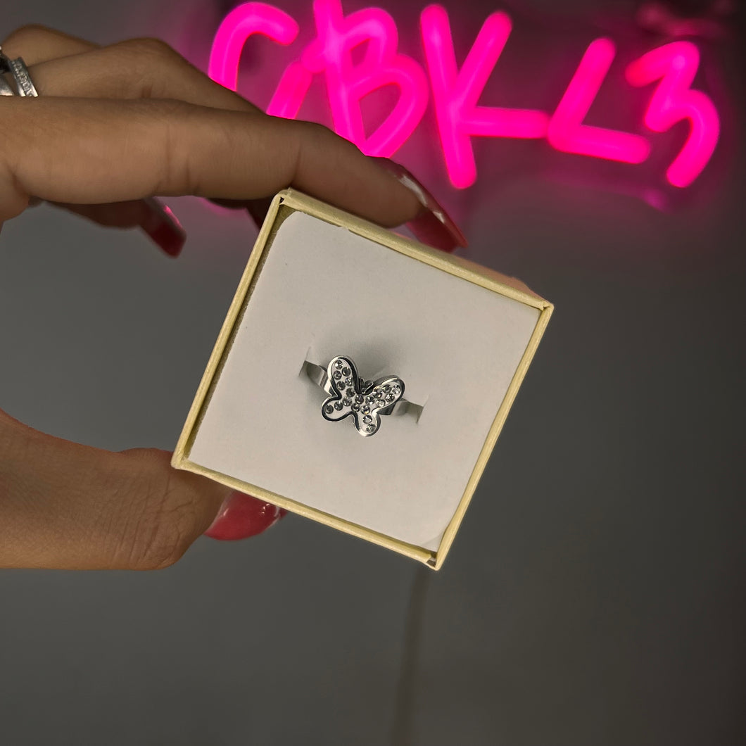 Silver Mini Mariposa Ring SZ 6