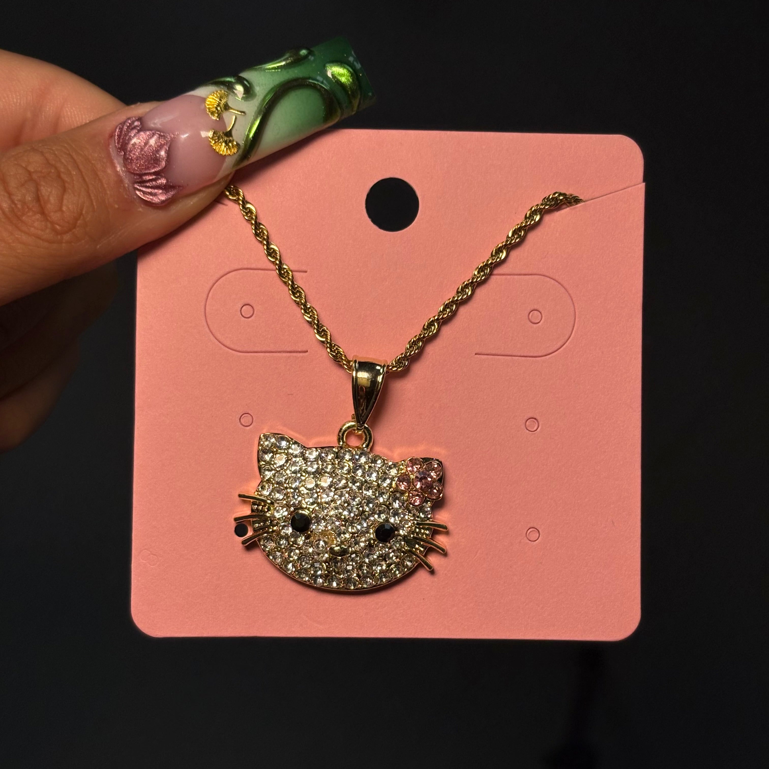 Gold Diamond It Girlie Rope Necklace