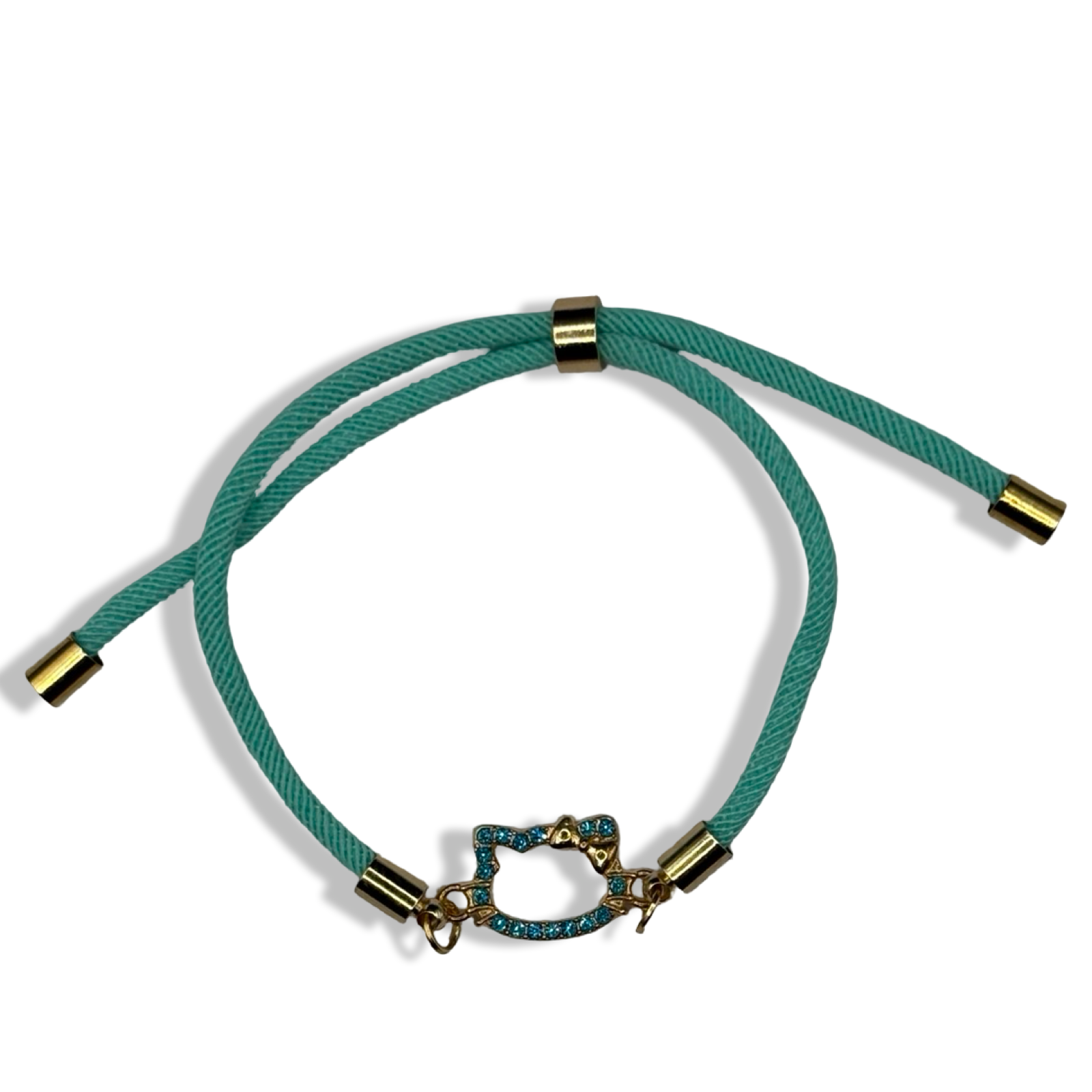Baby Blue & Gold It Girlie Adjustable Bracelet
