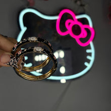 Load image into Gallery viewer, Little Girls Black &amp; Gold It Girly Bangle
