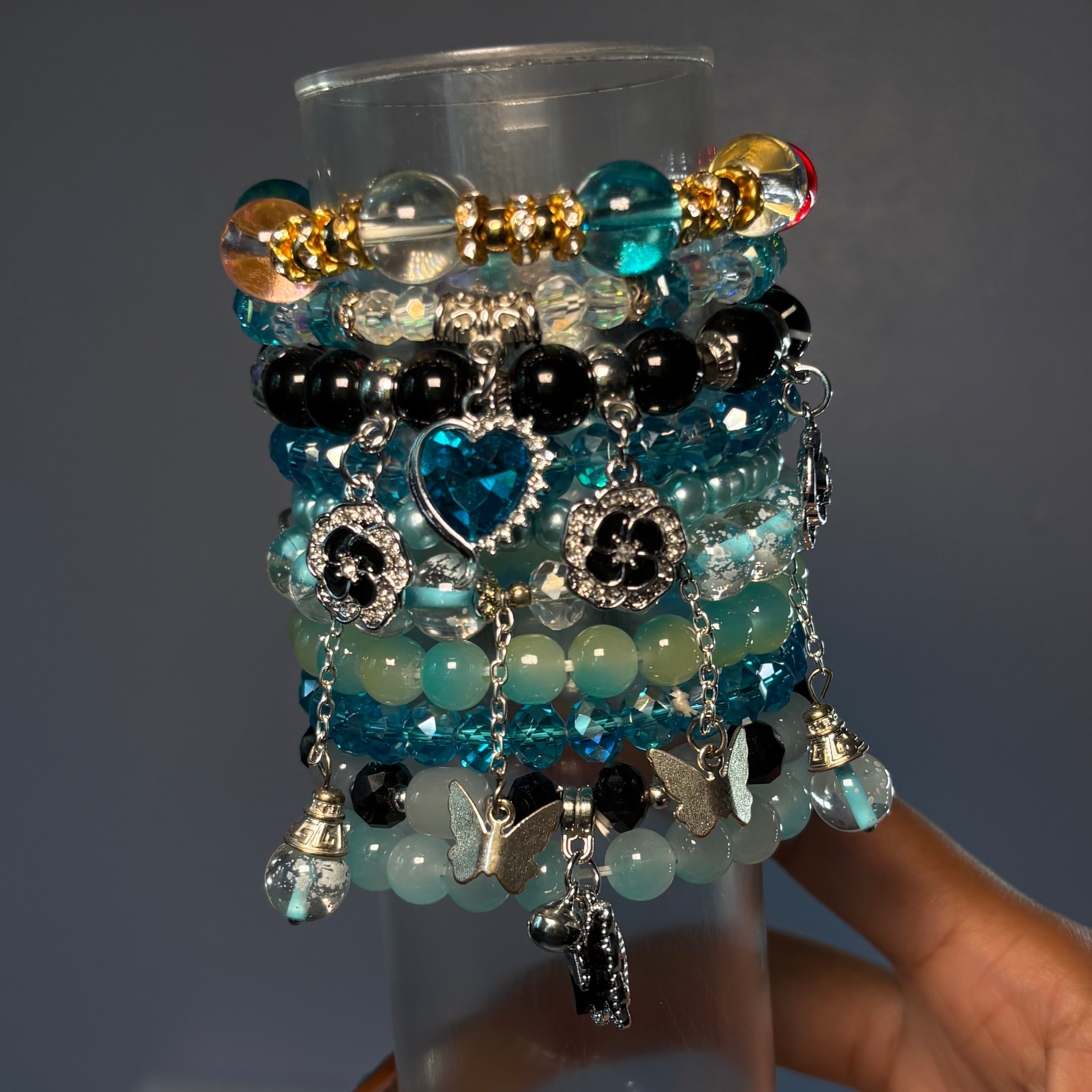 Mixed Blue Green & Black 🩵🖤💚 10 PC Mega Stack