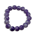 Purple 8mm Marble Basic Beaded Bracelet