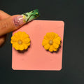 Yellow Daisy Clip On Statement Earrings