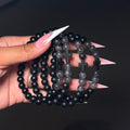 Black & Grey Matte Cross Beaded Bracelet