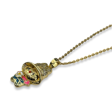 Load image into Gallery viewer, Gold &amp; Pink Flower Bubu Necklace
