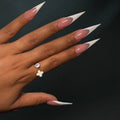 Gold SZ 7 White  Klover Wrap Ring