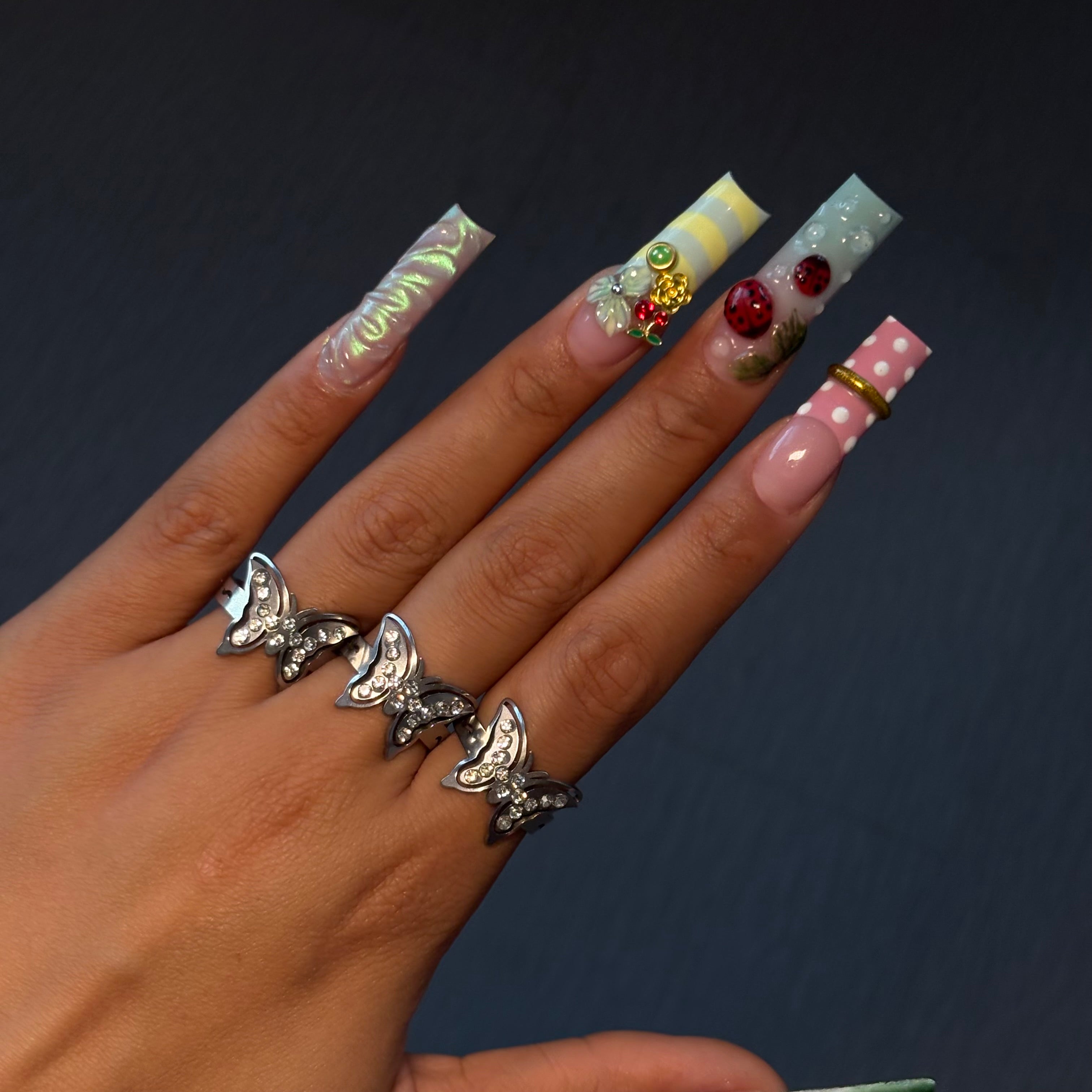 Silver Adjustable Diamond Flutter Ring 2.0