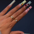 Gold Diamond Mini Flutter Ring SZ 7