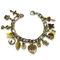 Gold Nature Babe Figaro Charm Bracelet