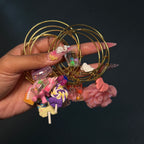 Gold 3 PC Junky Charm Bangles (Randomized Charms!!)