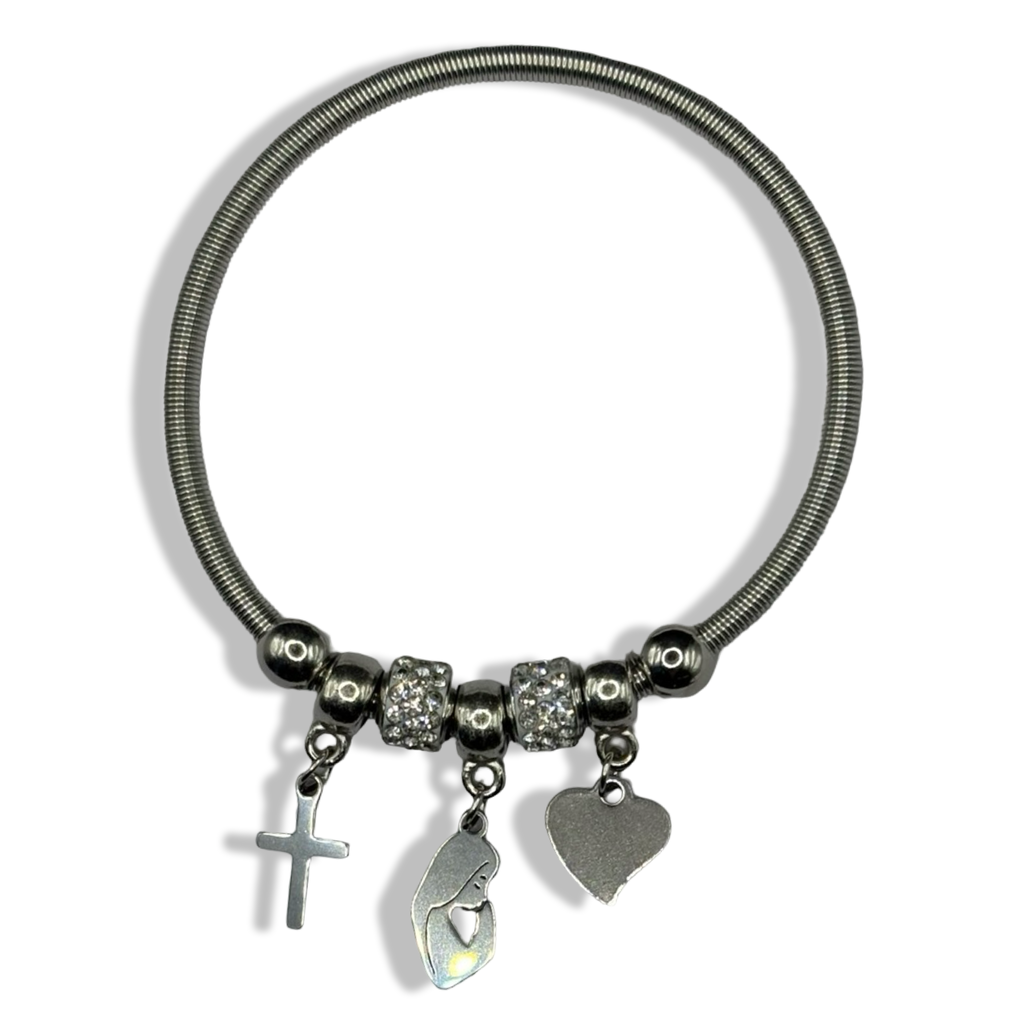 Silver Prayers Spring Charm Bracelet