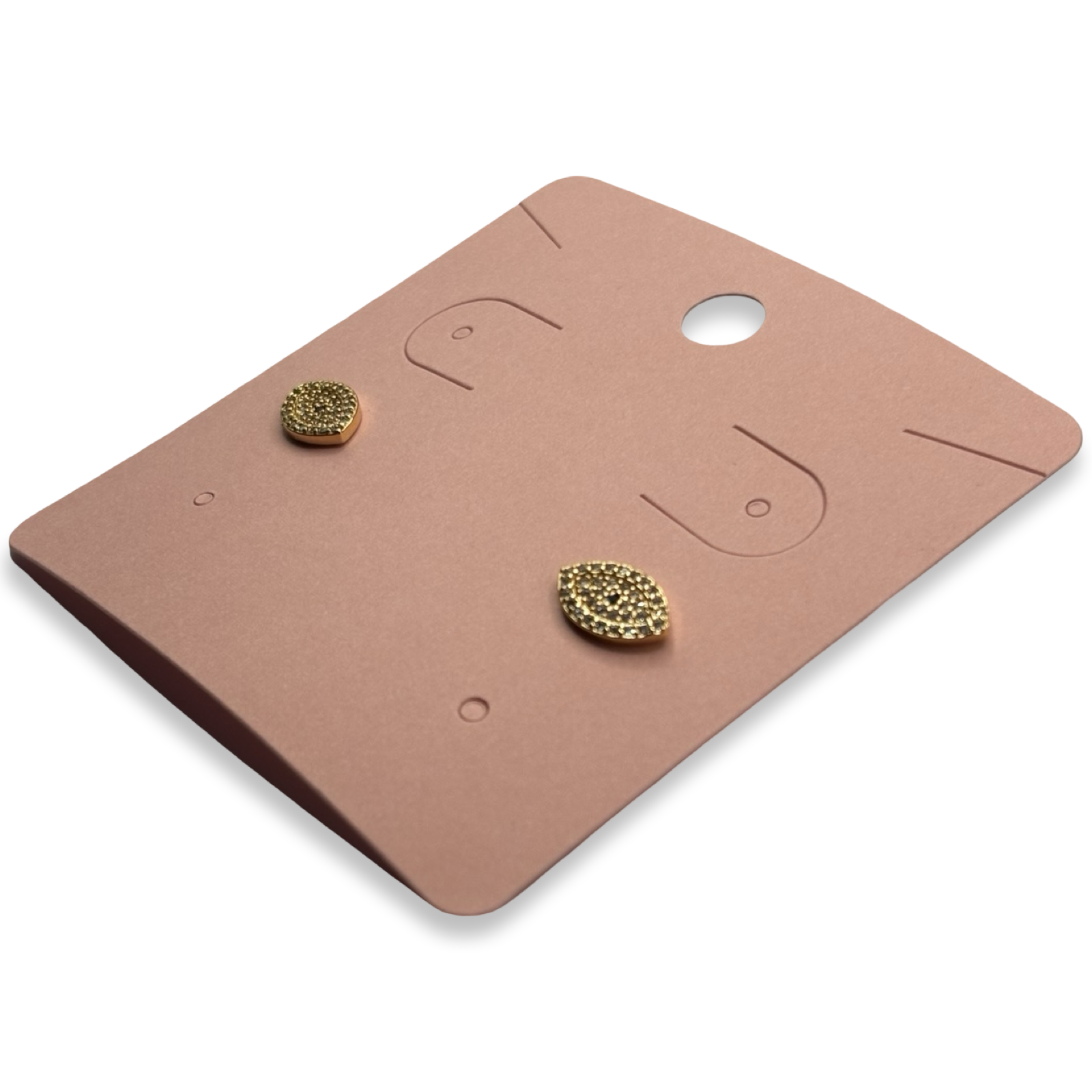 Gold Diamante Evil Eye Stud Earrings