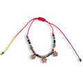Rainbow n Silver 3 Butterfly Adjustable String Bracelet