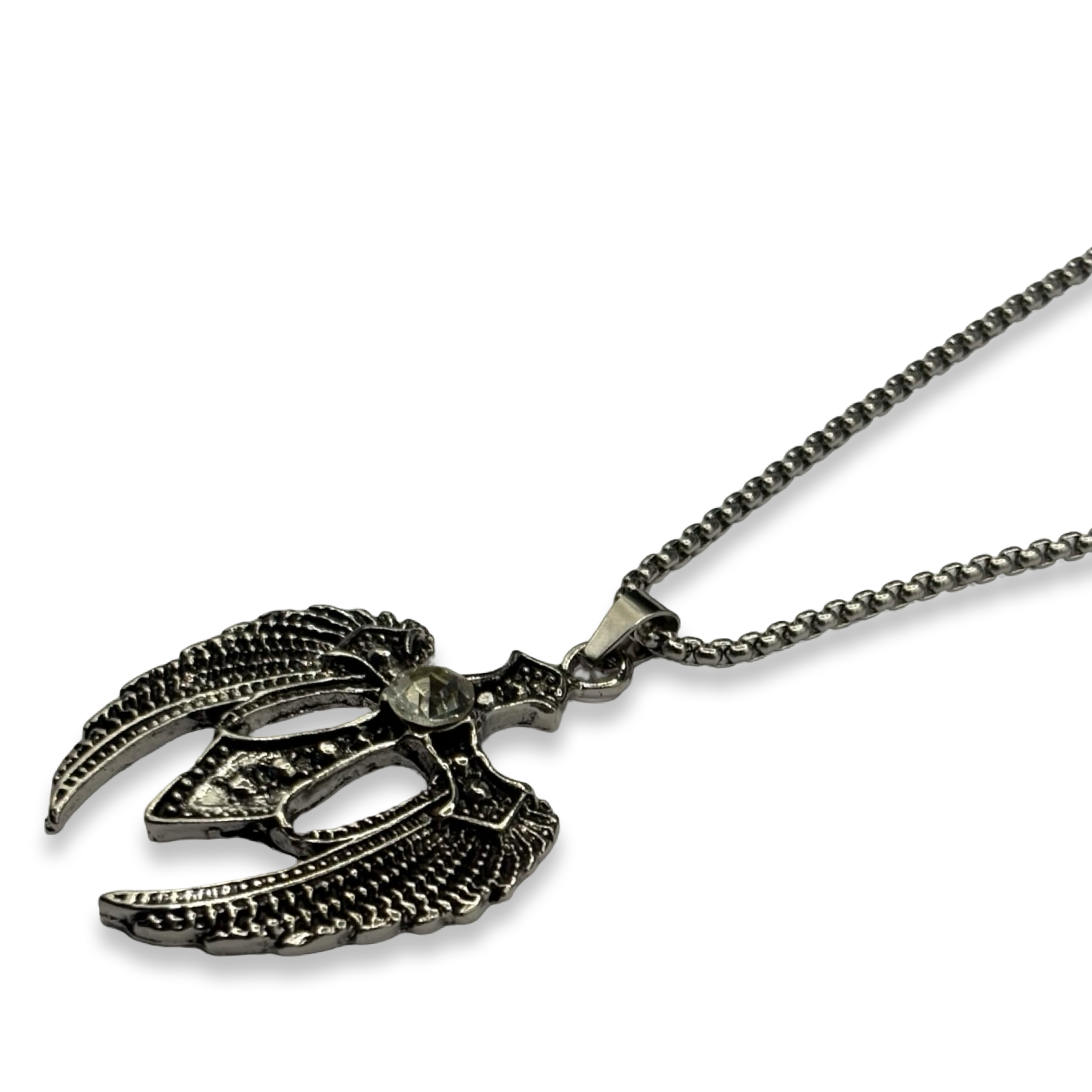 Silver  Angel Wings Cross Necklace