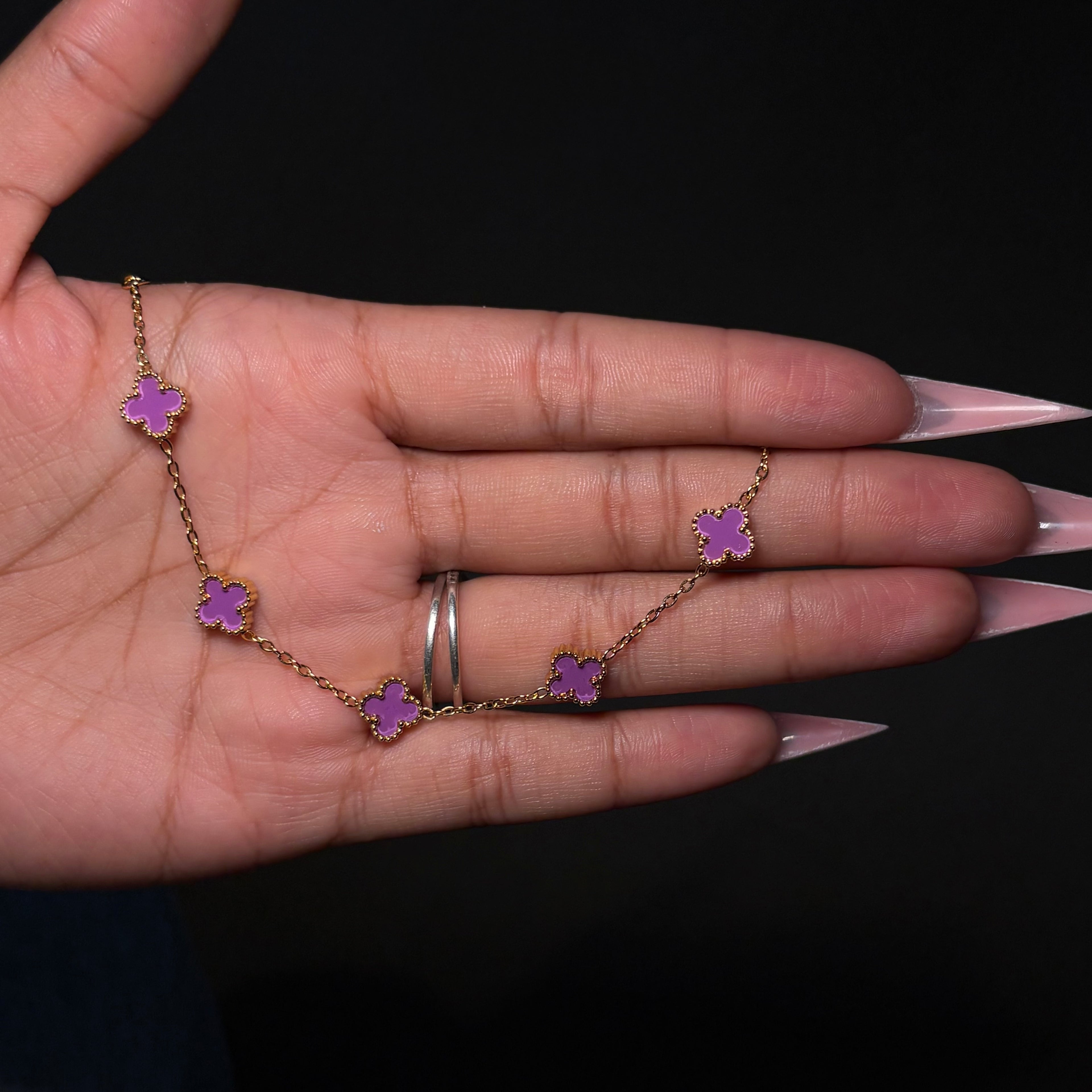 Gold & Purple Mini Lucky Gal Klover Bracelet