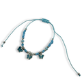 Blue n Silver 3 Butterfly Adjustable String Bracelet