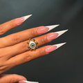 Size 7 Green & Gold Mal de Ojo Ring